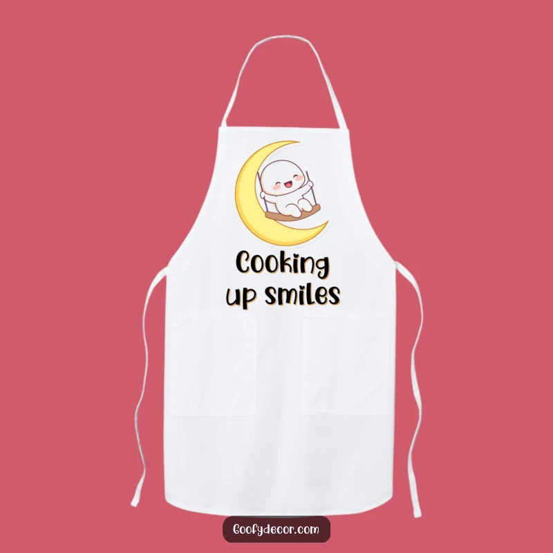 Funny Laughing Moon Apron - Cook with Celestial Cheer, Fun Gift