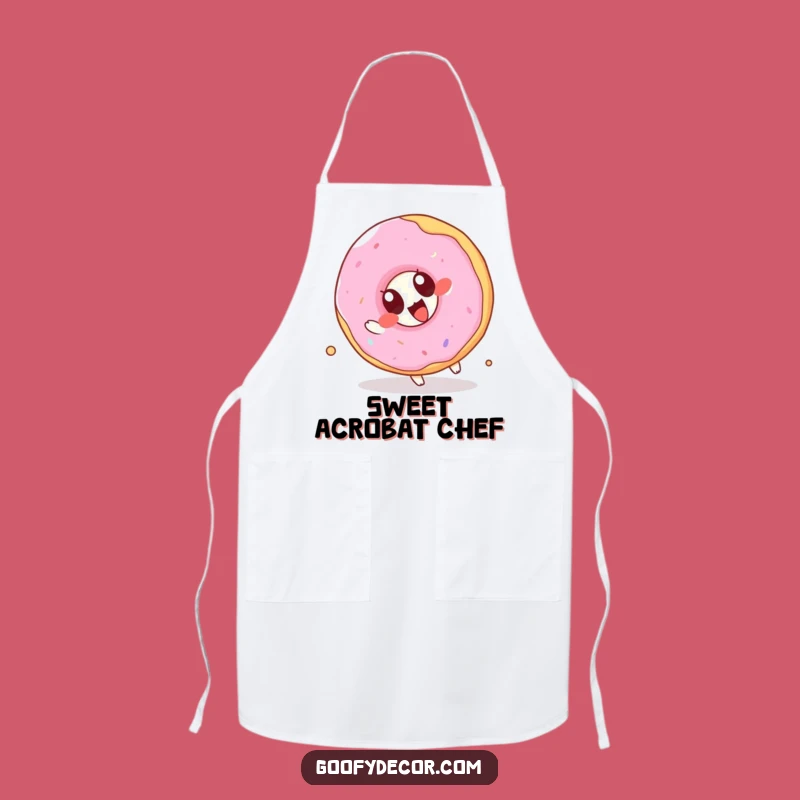 Funny Kawaii Donut Apron: Joyful Somersaulting Kitchen Wear, Ideal Funny Gift