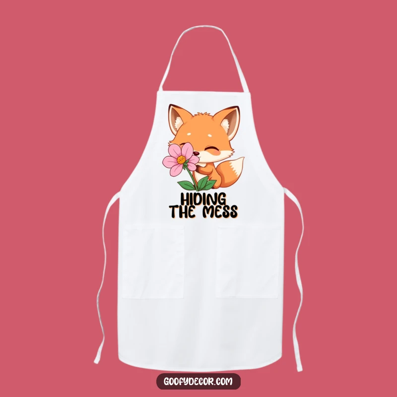 Funny Winking Fox Apron: Playful Peek Kitchen Wear for a Hilarious Gift