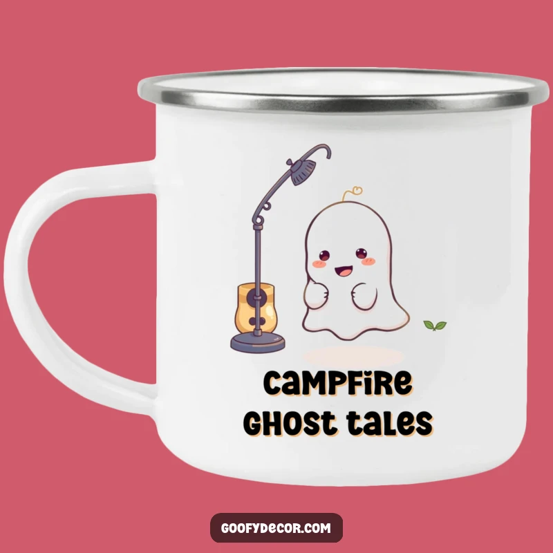 Funny Ghost Camp Mug: Playful Character Hiding Design, Great Funny Gift for Campers