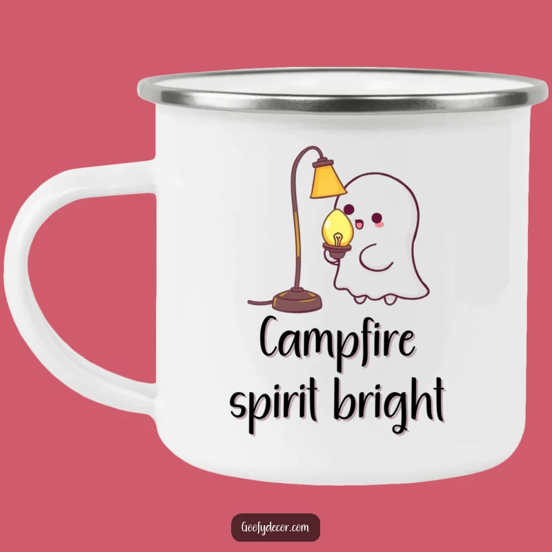 Funny Kawaii Ghost Tickling Lamp Camping Mug: Spooky Sips on the Go