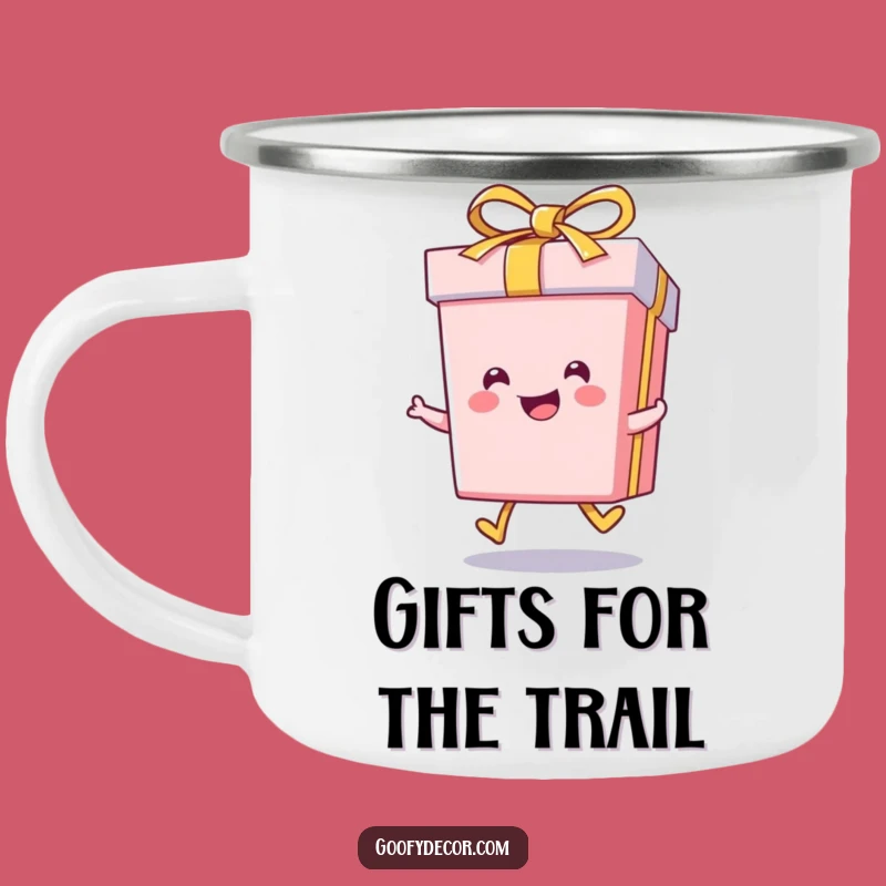 Funny Kawaii Gift Box Skip Camping Mug: Cheerful Camp Vibes - Ideal Funny Gift!