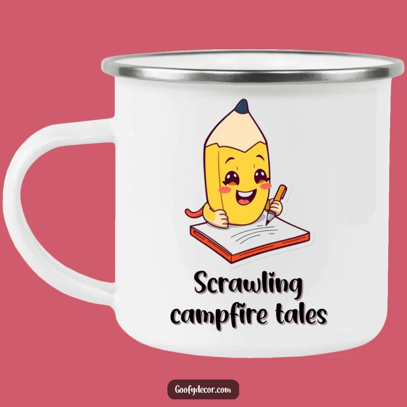 Funny Kawaii Pencil Scribble Camping Mug: Creative Camp Vibes - Ideal Funny Gift!