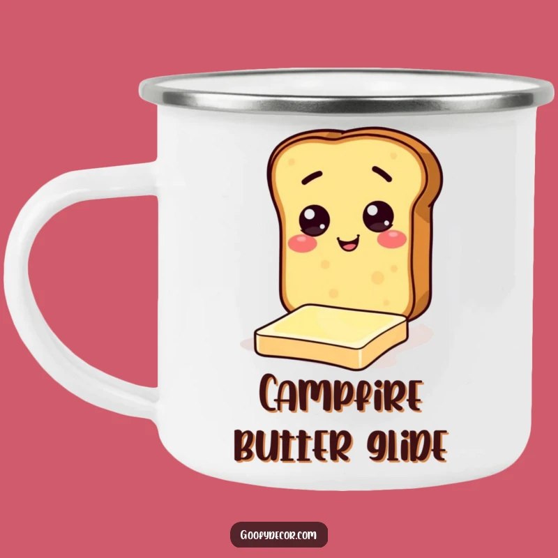 Funny Toast Butter Slide Camping Mug: Breakfast Fuel, Durable Funny Gift