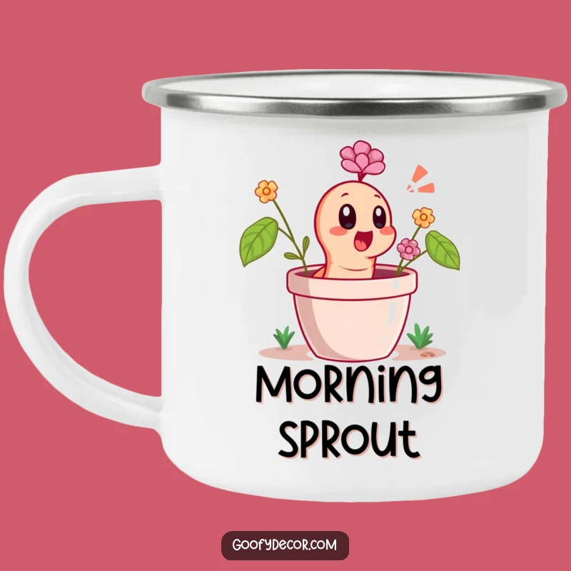 Funny Worm Camping Mug - Flower Pot Rider Drinkware - Funny Gift