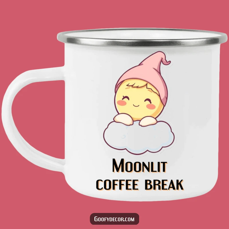 Funny Moon Camping Mug: Campfire Dreams with a Sleepy Character