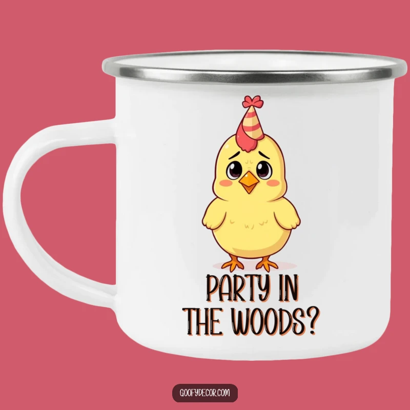 Funny Rubber Chicken Party Hat Camping Mug: Outdoor Confused Bird Cup, Best Funny Gift