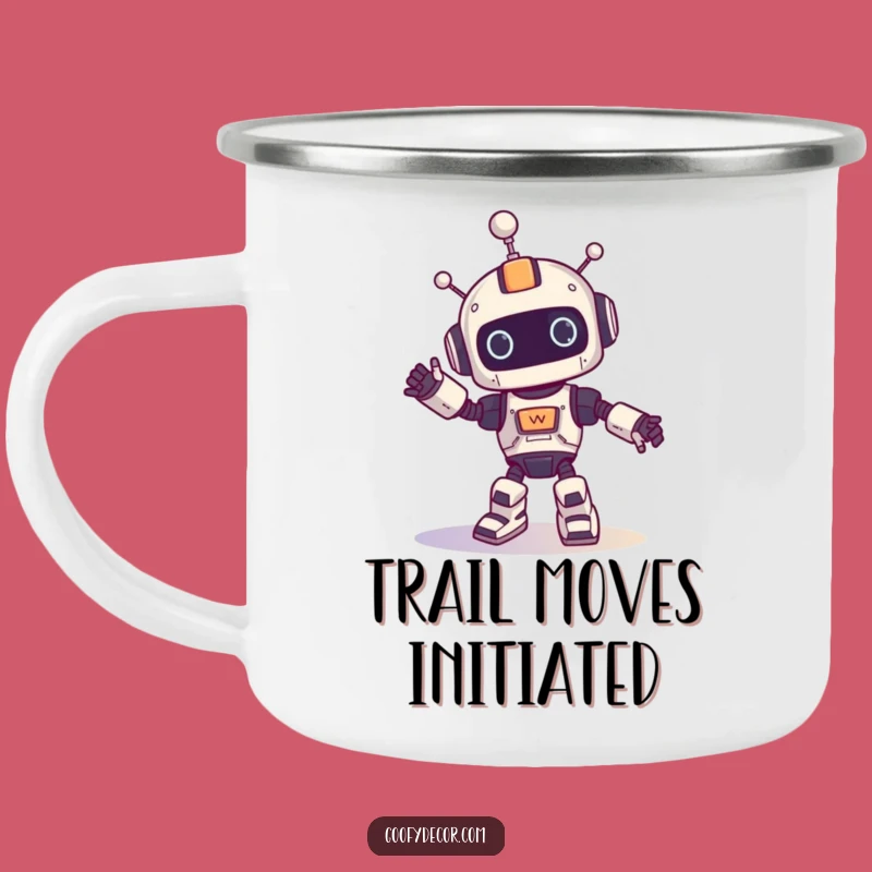 Funny Robot Camping Mug: Sip & Dance with Hilarious Moves, a Perfect Outdoor Gift