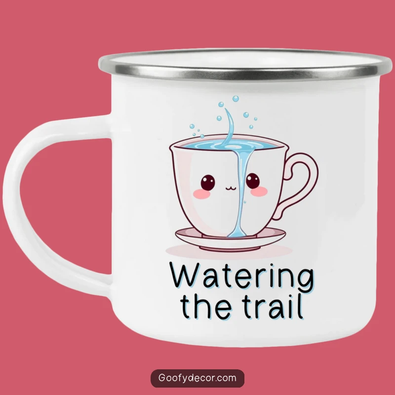 Funny Teacup Trail Mug: Playful Cartoon Character Refreshment Camp Gift