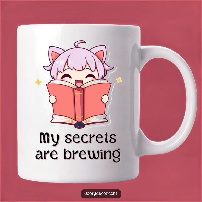 Funny Book Lover Mug: Cute Character's Secret Pages Reveal, Perfect Funny Gift for Readers