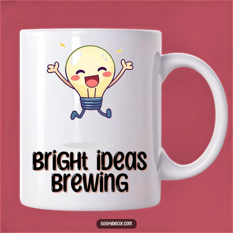 Funny Kawaii Lightbulb Leap Mug: Bright Ideas & Joyful Moments - Perfect Gift!