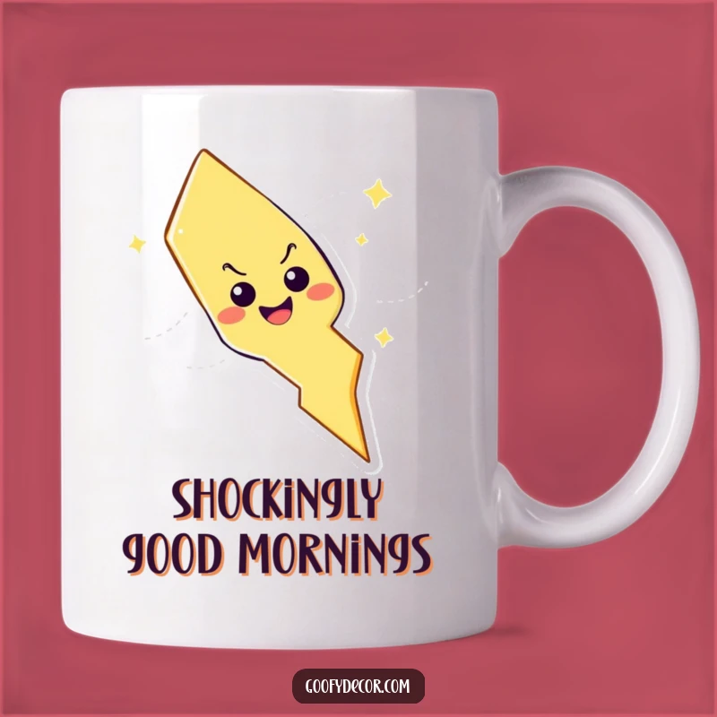 Funny Lightning Bolt Mug: Playful Character Zig-Zagging Gift for Energetic Souls