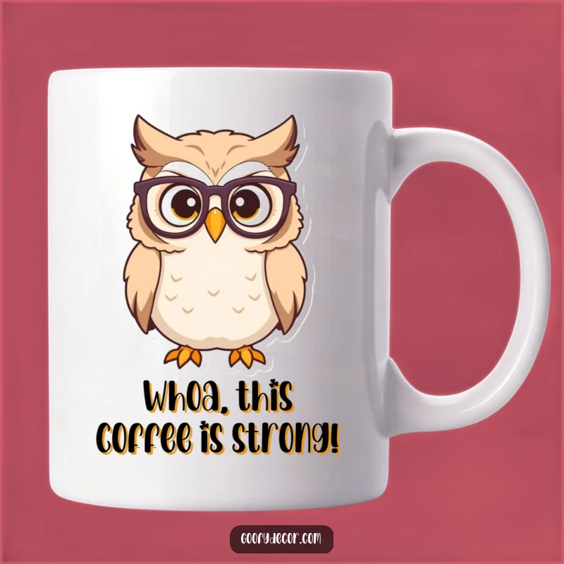 Funny Owl Mug: Surprised Scholar Owl for Book Lovers and Coffee