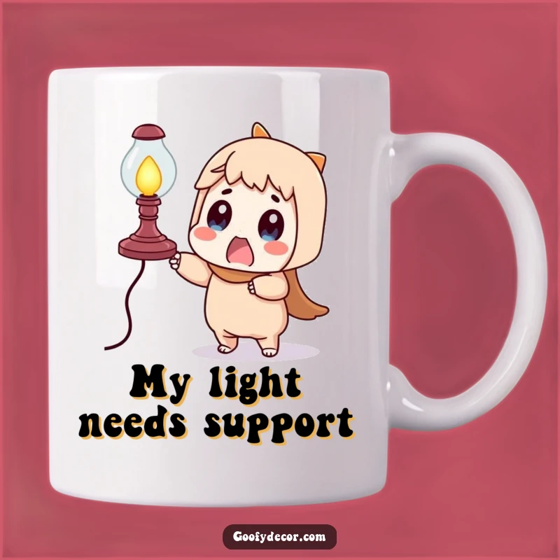 Funny Surprised Character Lamp Wobble Mug - Hilarious Gift for Clumsy Friends