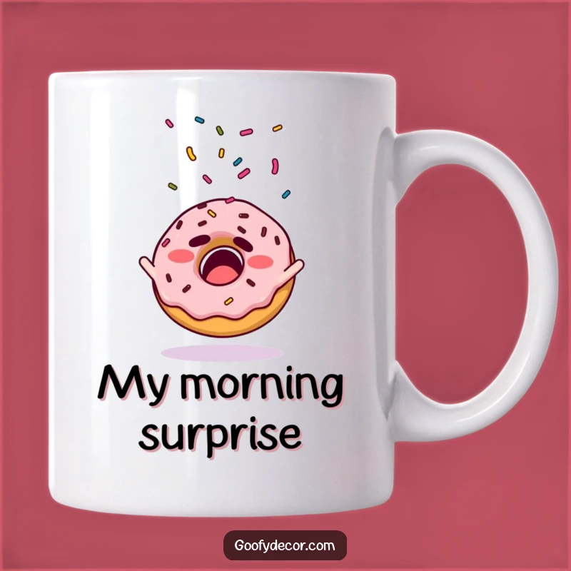Funny Donut Sprinkle Mug: Startled Pastry Humor, Perfect Sweet Funny Gift