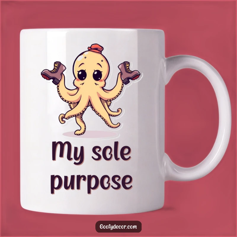Funny Goofy Octopus Boot Juggling Mug: Hilarious Gift for Oddballs
