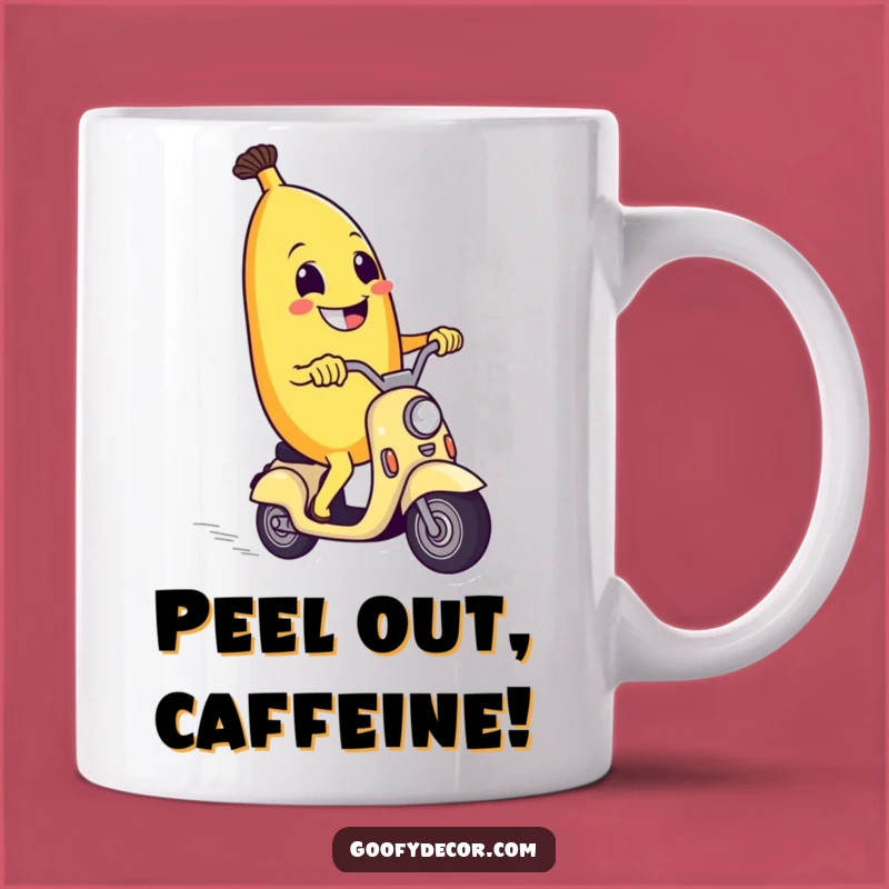 Funny Banana Scooter Mug: Zest for Life, A Comical Ride, Perfect Funny Gift