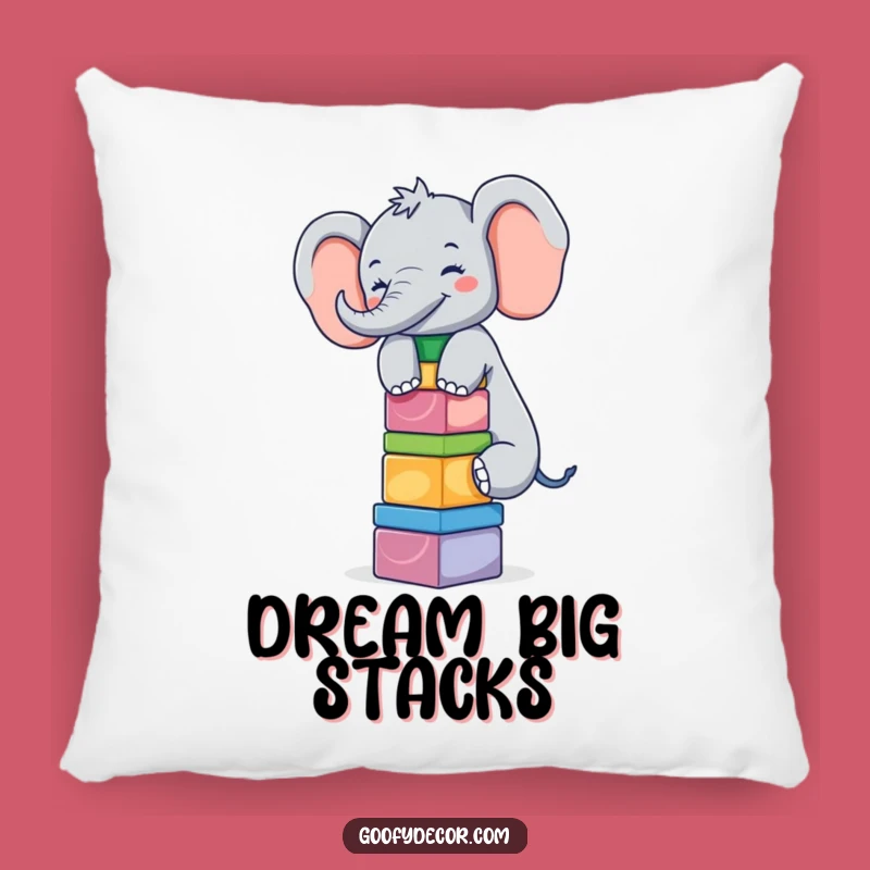 Giggling Elephant Pillow: Funny Balancing Act, Cozy Comfort
