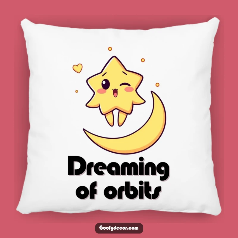 Funny Star Moon Wink Pillow - Cozy Celestial Humor Accent