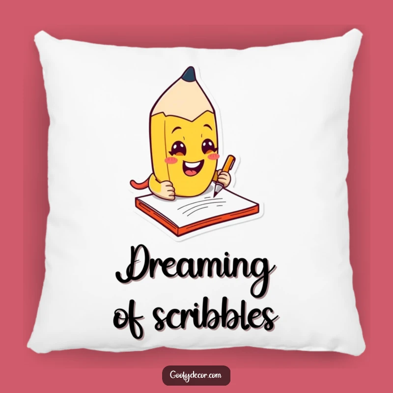 Funny Kawaii Pencil Scribble Pillow: Cozy Creativity & Fun - Comfy Funny Gift!