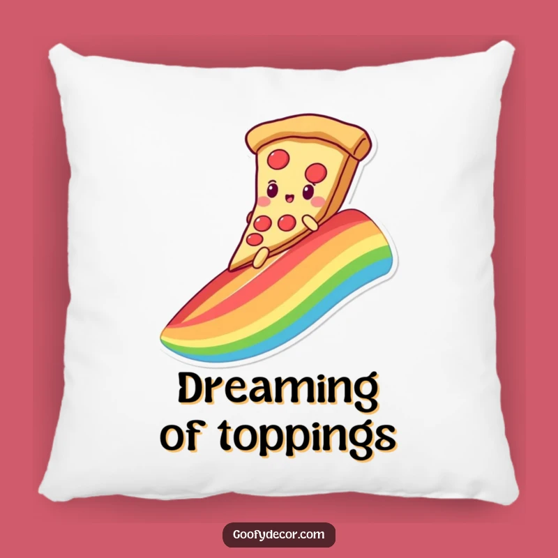 Funny Kawaii Pizza Pillow: Soft Rainbow Slide Comfort