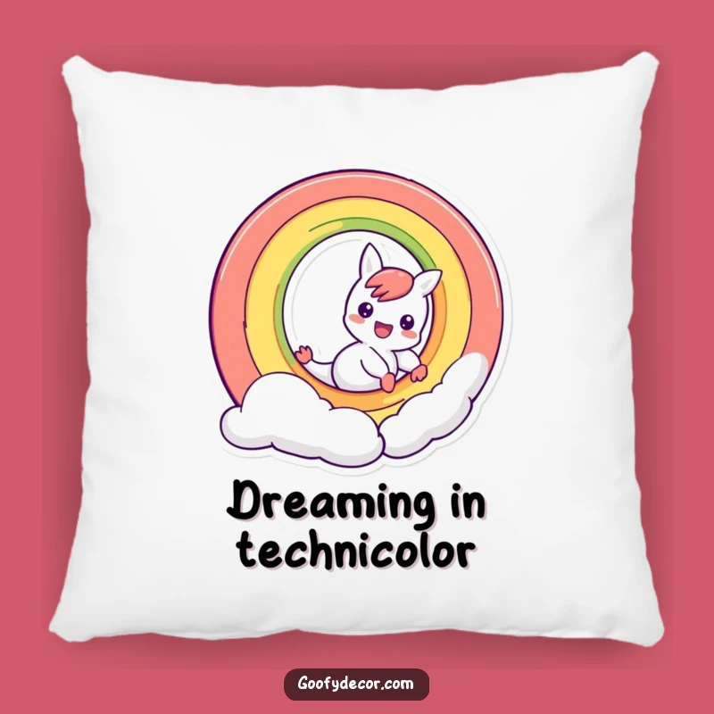 Funny Rainbow Character Sliding Pillow: Cuddle Up with Colorful Cheer