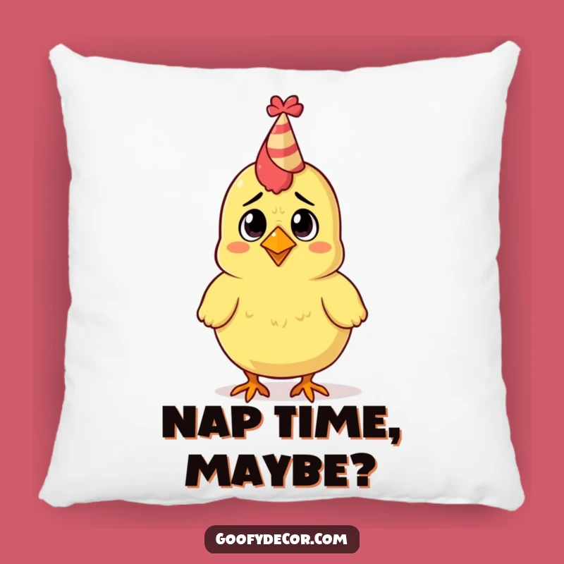 Funny Rubber Chicken Party Hat Pillow: Comfy Confused Bird Cushion, Perfect Funny Gift