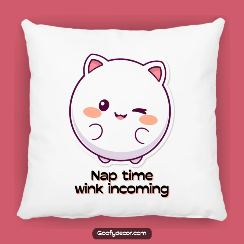 Funny Winking Character Pillow - Soft & Playful Smiling Cushion for Cozy Vibes