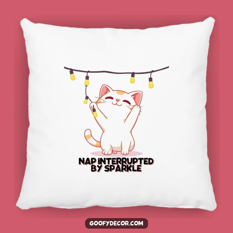 Funny Cat Pillow: Cozy Lights Snuggle, A Dreamy Funny Gift!