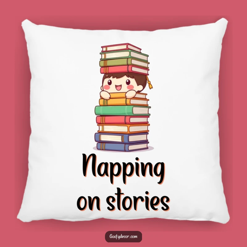 Funny Happy Character Book Pillow - Comfy Accent for Literary Lounges