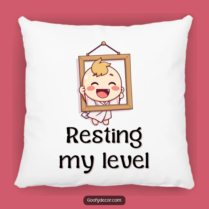 Funny Crooked Picture Pillow - Cozy Comfort & Hilarious Decor Gift