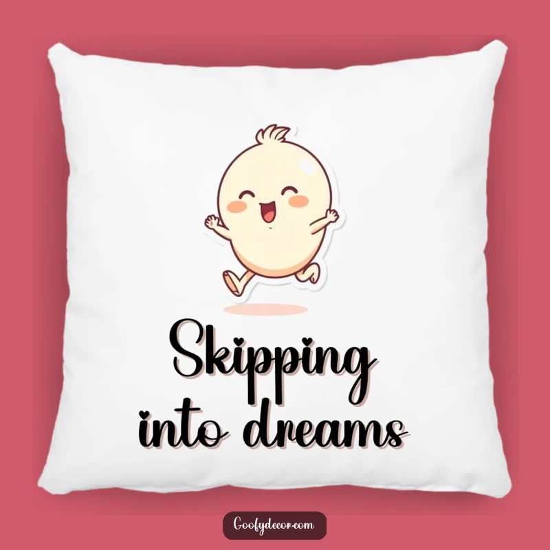 Cozy Funny Skipping Character Pillow: Snuggle Up with Happy Vibes