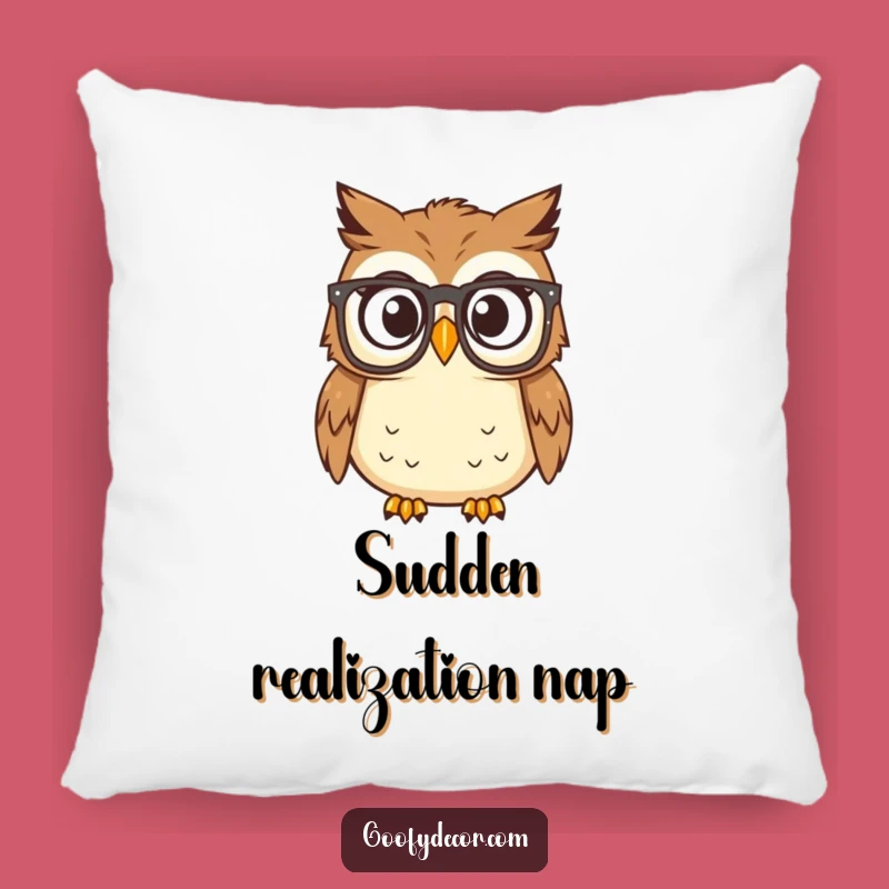 Funny Surprised Owl Reading Glasses Pillow: Cozy Comfort with Intellectual Humor