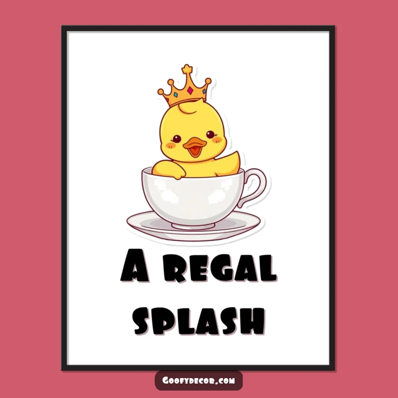 Funny Rubber Ducky Digital Art: Instant Royal Whimsy for Your Decor