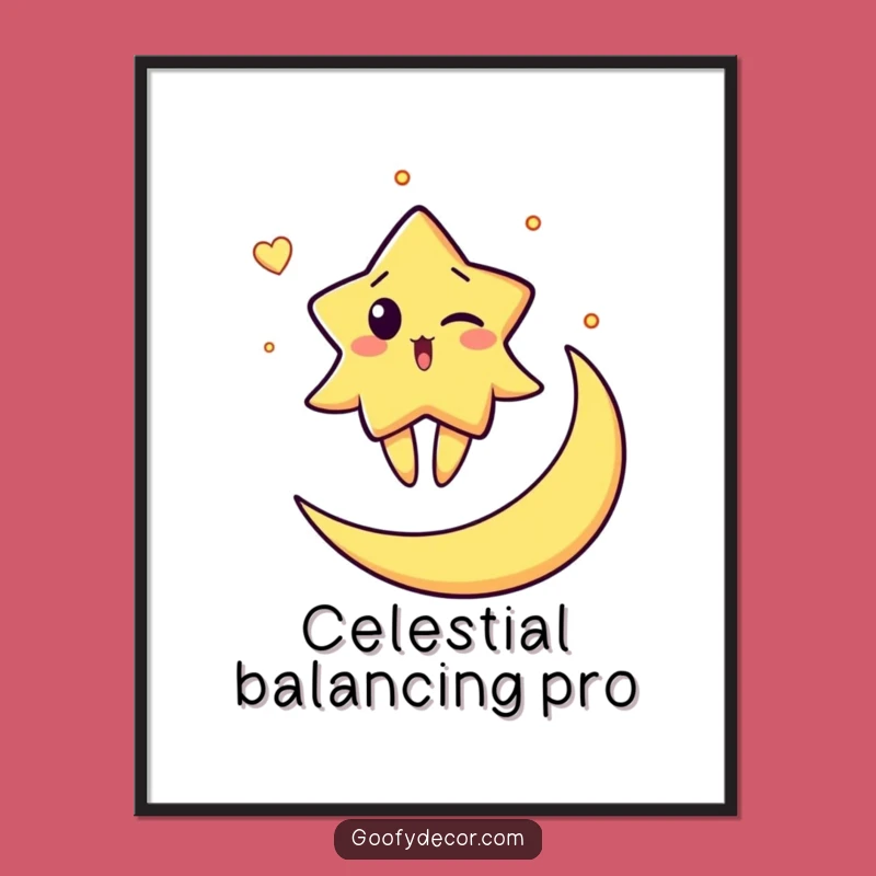 Funny Star Moon Wink Digital Art - Instant Celestial Humor Download