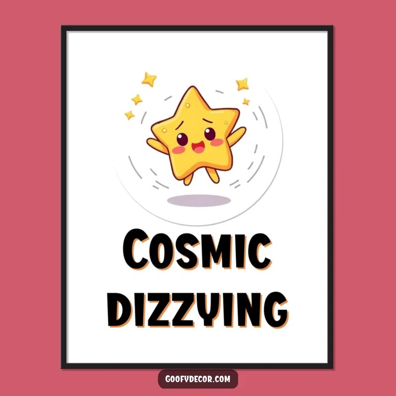 Funny Startled Star Digital Art - Instant Download of Dizzying Fun