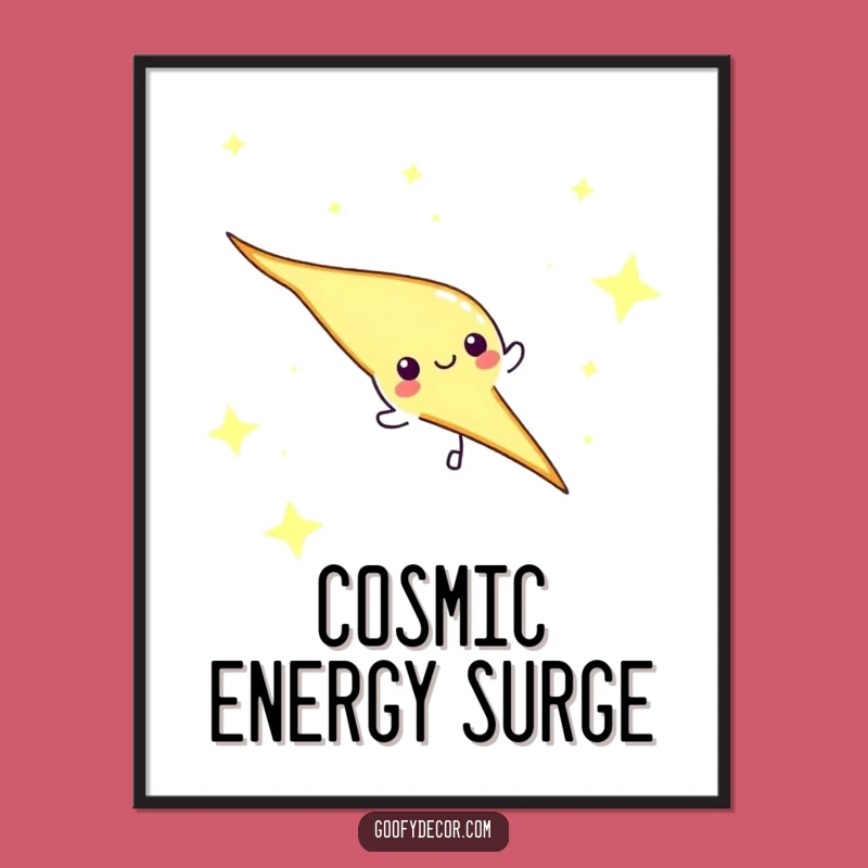 Funny Lightning Bolt Digital Art - Electrifying Cosmic Decor, Instant Gift