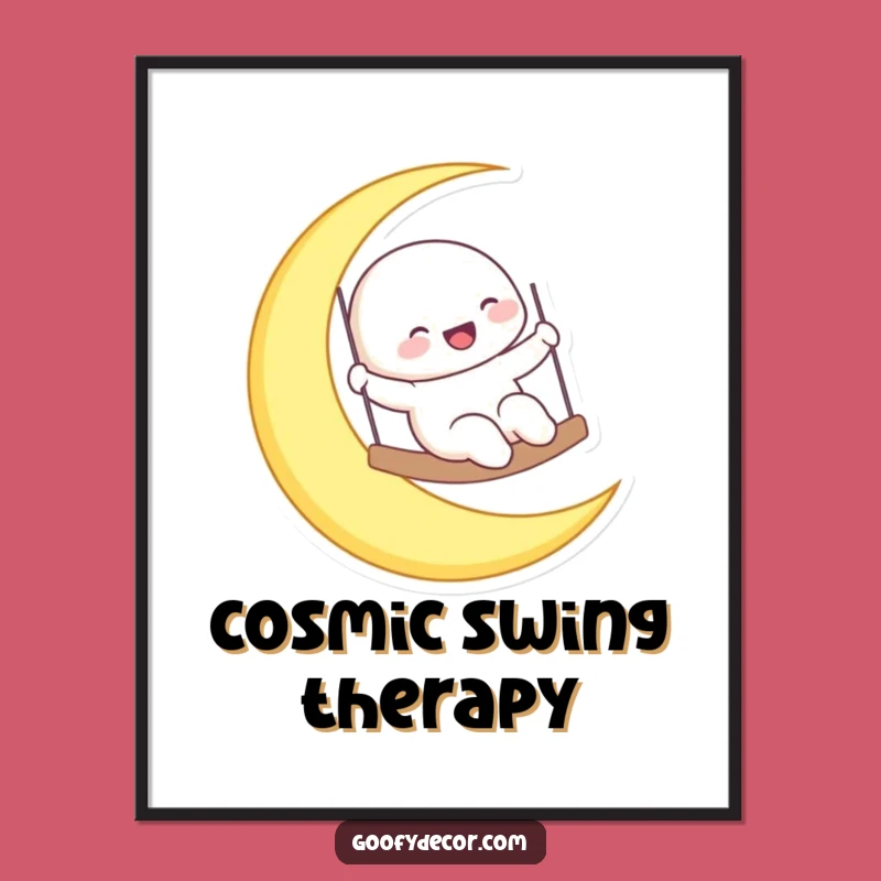 Funny Laughing Moon Digital Art - Celestial Joy Decor, Instant Gift