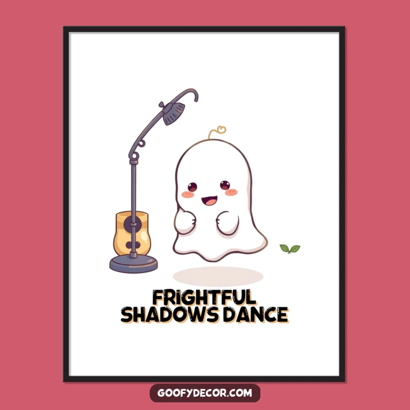 Funny Ghost Digital Art Print: Playful Character Hiding Design, Instant Funny Gift for Walls