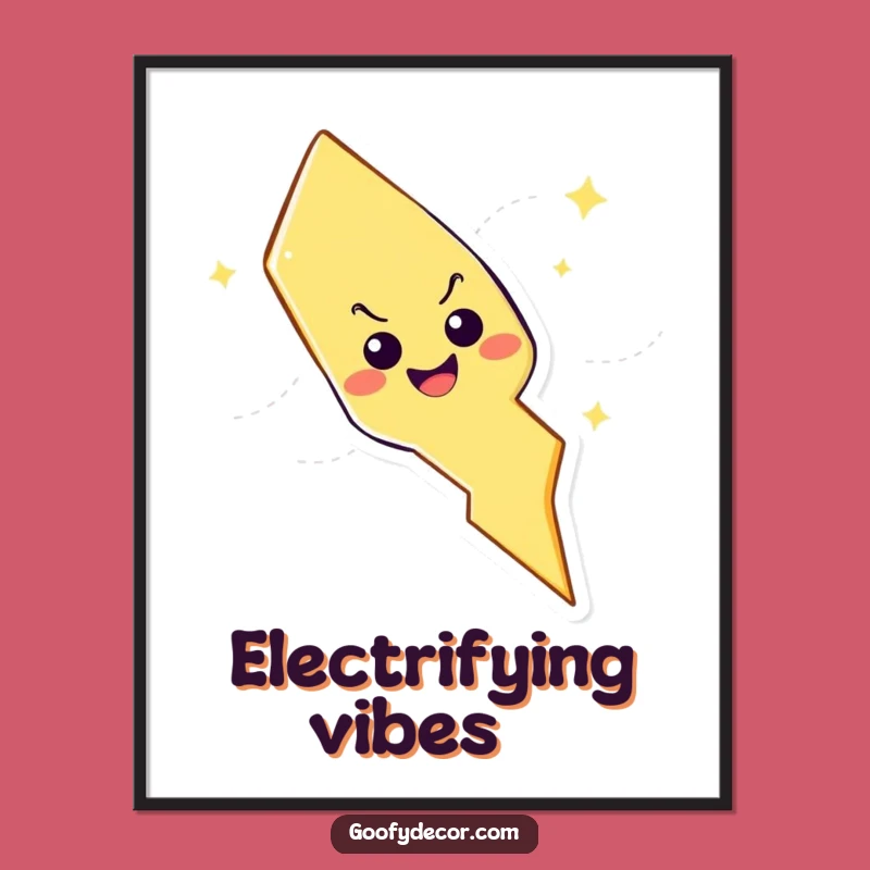 Funny Lightning Bolt Digital Art: Playful Character Zig-Zagging for Instant Joy