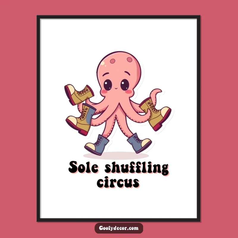Funny Octopus Juggling Digital Art: Instant Whimsy for Your Walls - Gift