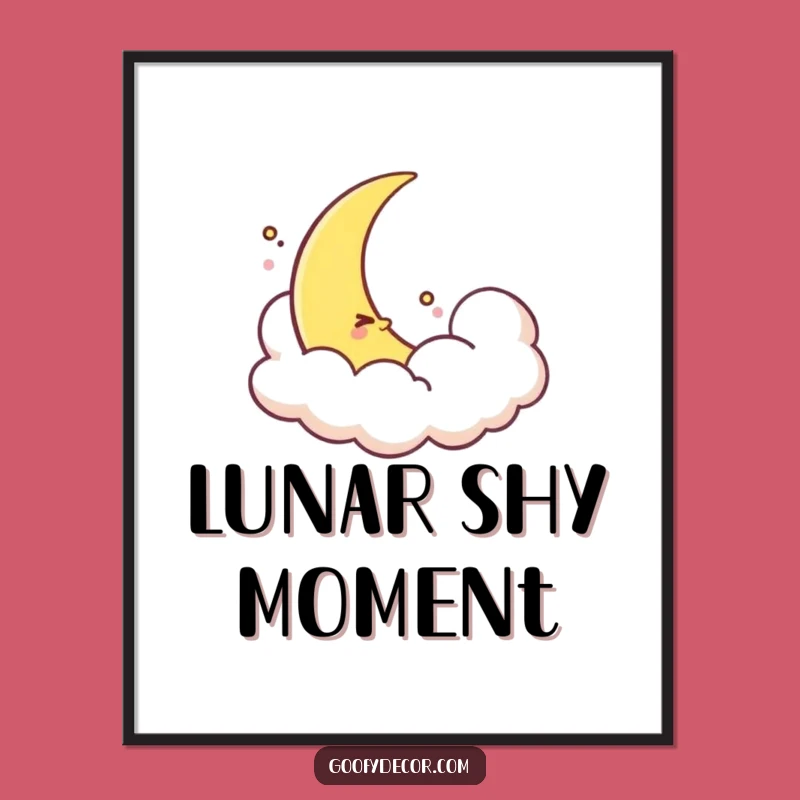 Funny Shy Moon Digital Art - Instant Serene Decor for Your Walls!