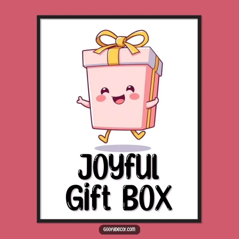 Funny Kawaii Gift Box Skip Digital Art: Instant Joy & Celebration - Perfect Funny Gift!