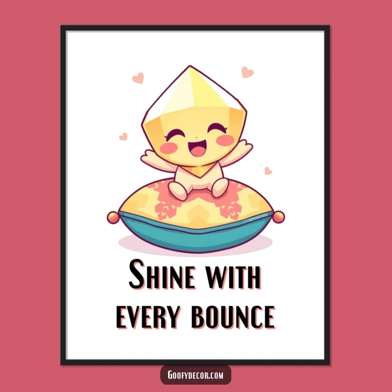 Funny Gem Bounce Digital Art: Instant Playful Decor