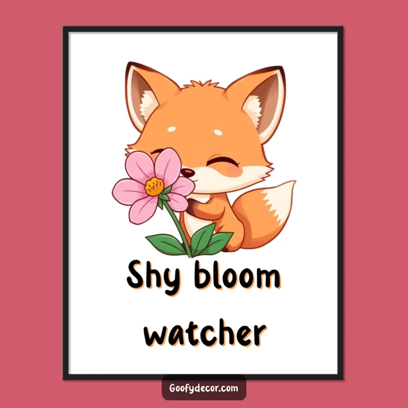 Funny Winking Fox Digital Art: Playful Peek Decor for a Hilarious Gift