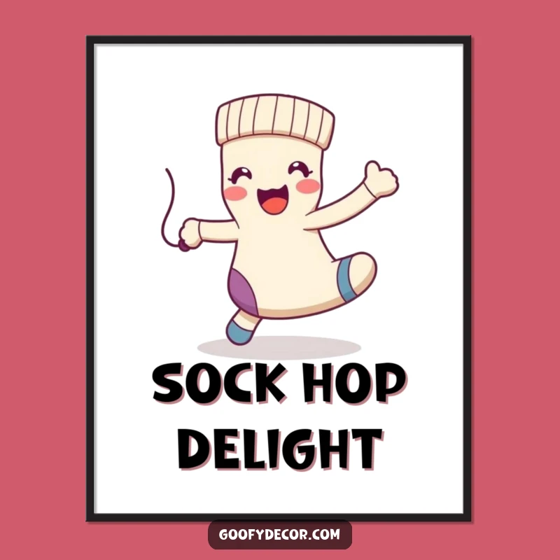 Funny Kawaii Sock Dance Digital Art: Instant Playful Fun - Perfect Funny Gift!