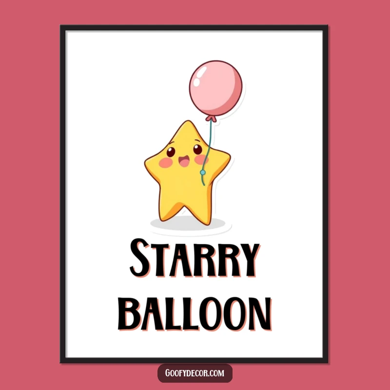 Funny Bouncing Star Digital Art: Playful Balloon Decor