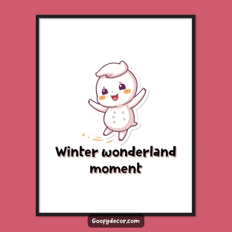Funny Giggling Snowflake Digital Art, Instant Winter Joy and Playful Decor
