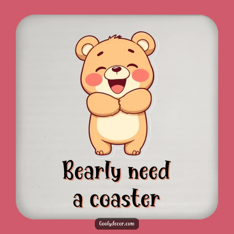Funny Bear Hug Coasters (Set of 4): Protect Surfaces with Big Bear Style, Perfect Funny Gift!