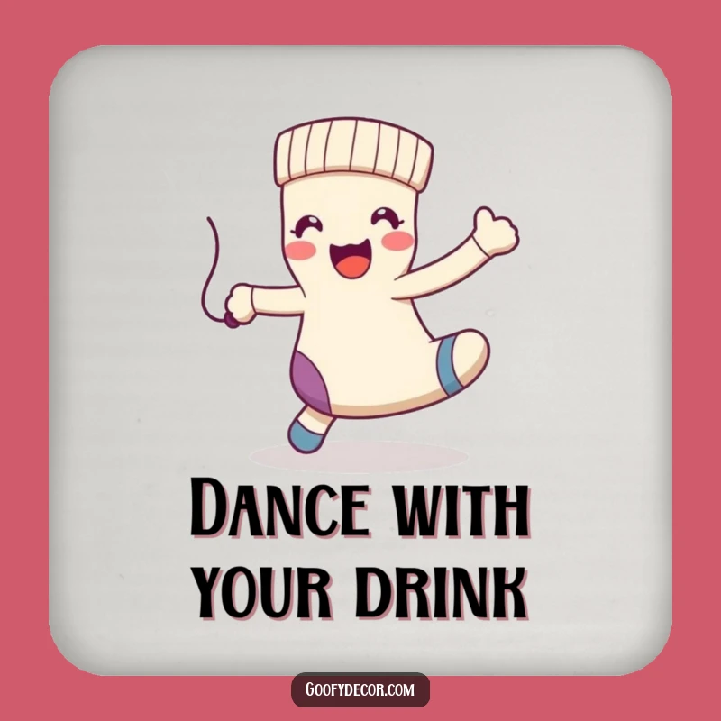 Funny Kawaii Sock Dance Drink Coaster: Protect Surfaces Merrily - Perfect Funny Gift!
